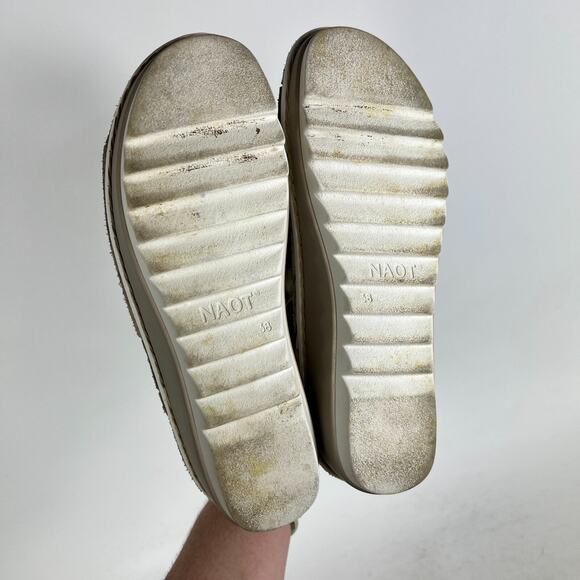 Naot Verbena Sandals Women's 7.5 Beige Buckle Snakeskin Ankle Strap Open Toe - Picture 8 of 9